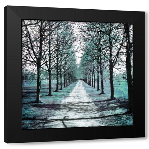 Blue Walk Black Modern Wood Framed Art Print with Double Matting by Villa, Mlli