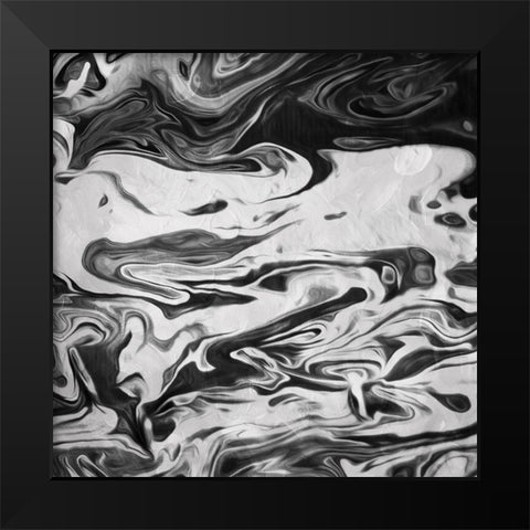 Black And White Gel Black Modern Wood Framed Art Print by Villa, Mlli