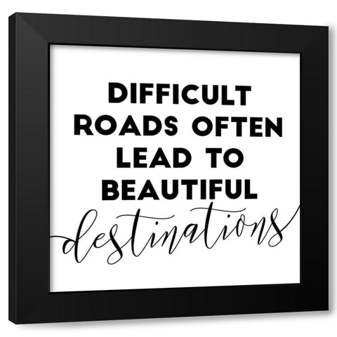 Destination Simple Black Modern Wood Framed Art Print with Double Matting by Villa, Mlli