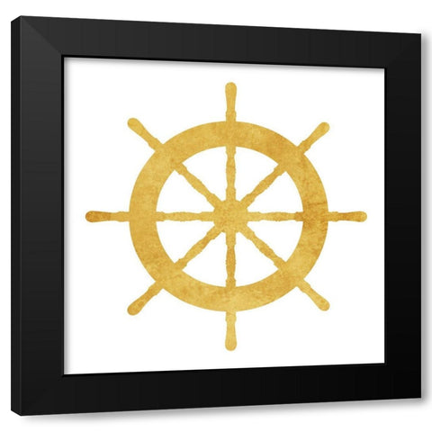 Gold Steering Black Modern Wood Framed Art Print with Double Matting by Villa, Mlli