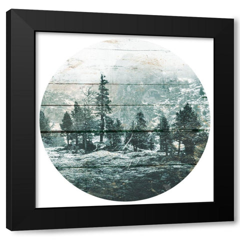 Into The Deep Circle Black Modern Wood Framed Art Print by Villa, Mlli