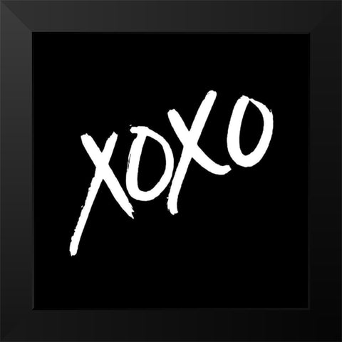 Xoxo Black Black Modern Wood Framed Art Print by Villa, Mlli