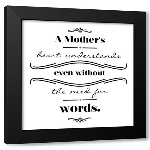 Mothers Heart Black Modern Wood Framed Art Print with Double Matting by Villa, Mlli