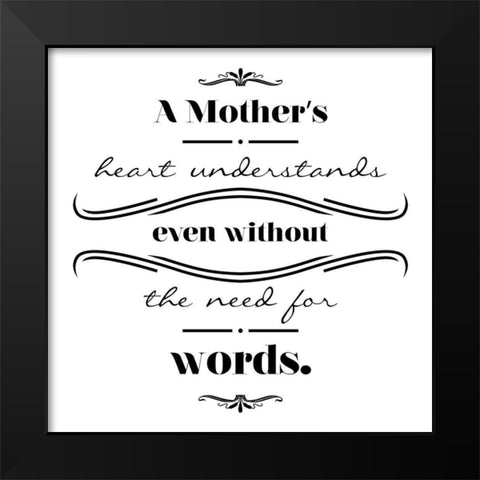 Mothers Heart Black Modern Wood Framed Art Print by Villa, Mlli