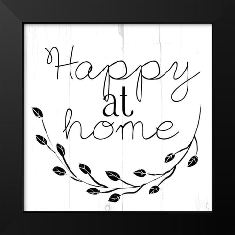 Happy At Home Bw Black Modern Wood Framed Art Print by Villa, Mlli