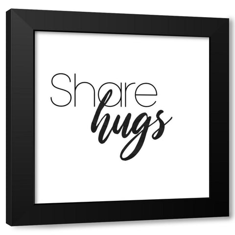 Share Hugs Black Modern Wood Framed Art Print with Double Matting by Villa, Mlli