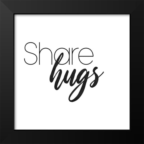 Share Hugs Black Modern Wood Framed Art Print by Villa, Mlli