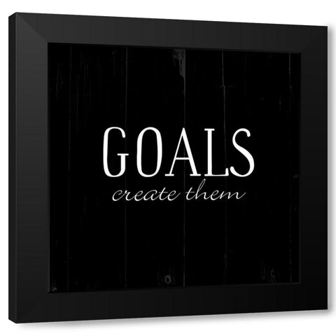 Goals Black Black Modern Wood Framed Art Print with Double Matting by Villa, Mlli