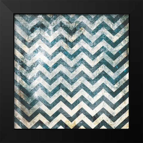 Textured Blue Pattern Black Modern Wood Framed Art Print by Villa, Mlli