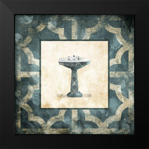 Muted Blue Sink Black Modern Wood Framed Art Print by Villa, Mlli