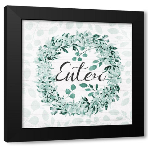 Enter Black Modern Wood Framed Art Print by Villa, Mlli