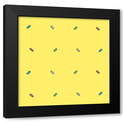 Sprinkles On Yellow Black Modern Wood Framed Art Print by Villa, Mlli