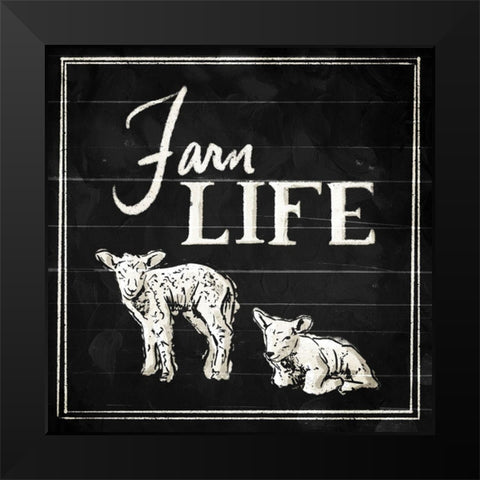 Farm Life Black Modern Wood Framed Art Print by Villa, Mlli