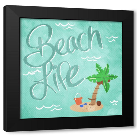 Beach Life Black Modern Wood Framed Art Print with Double Matting by Villa, Mlli