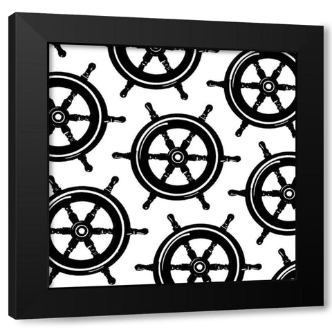 Steering Wheels Black Modern Wood Framed Art Print with Double Matting by Villa, Mlli