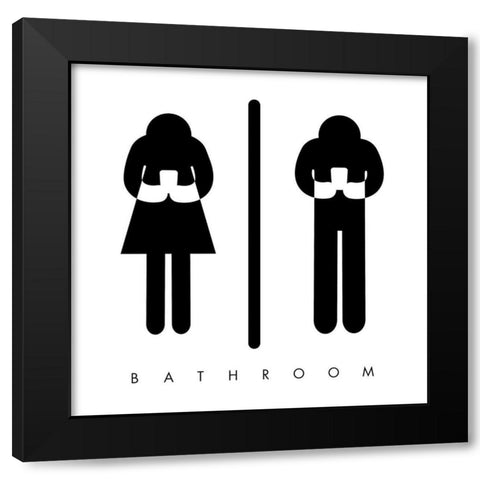 Bathroom Time Black Modern Wood Framed Art Print by Villa, Mlli