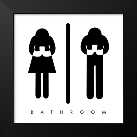 Bathroom Time Black Modern Wood Framed Art Print by Villa, Mlli
