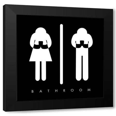 Bathroom Time Reverse Black Modern Wood Framed Art Print with Double Matting by Villa, Mlli