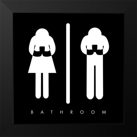 Bathroom Time Reverse Black Modern Wood Framed Art Print by Villa, Mlli
