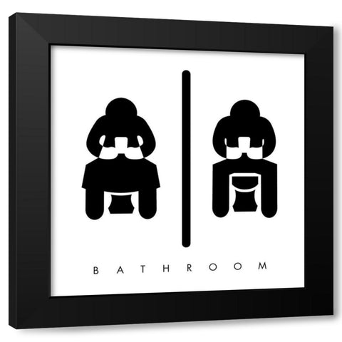 Sitting Bathroom Time Black Modern Wood Framed Art Print by Villa, Mlli