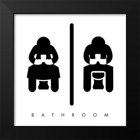 Sitting Bathroom Time Black Modern Wood Framed Art Print by Villa, Mlli