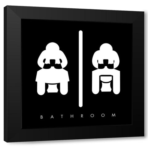 Sitting Bathroom Time Reverse Black Modern Wood Framed Art Print with Double Matting by Villa, Mlli