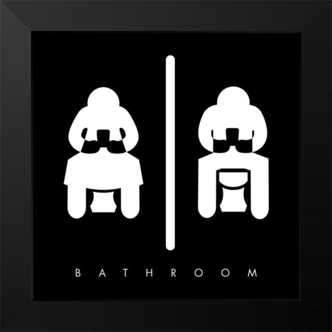 Sitting Bathroom Time Reverse Black Modern Wood Framed Art Print by Villa, Mlli