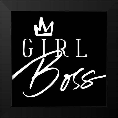 Girl Boss Black Modern Wood Framed Art Print by Villa, Mlli