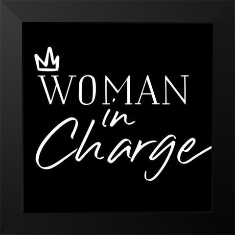 Woman In Charge Black Modern Wood Framed Art Print by Villa, Mlli