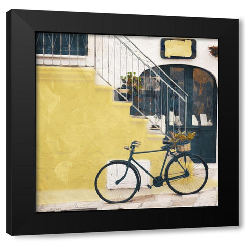 Steps In Yellow Black Modern Wood Framed Art Print with Double Matting by Villa, Mlli