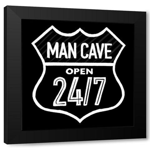 Open Man Cave Black Modern Wood Framed Art Print with Double Matting by Villa, Mlli