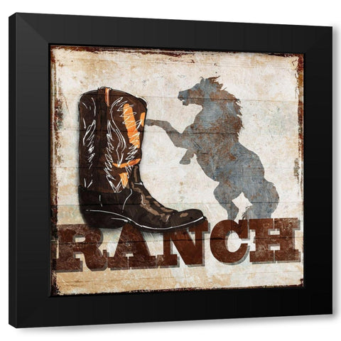 Ranch Black Modern Wood Framed Art Print with Double Matting by Villa, Milli