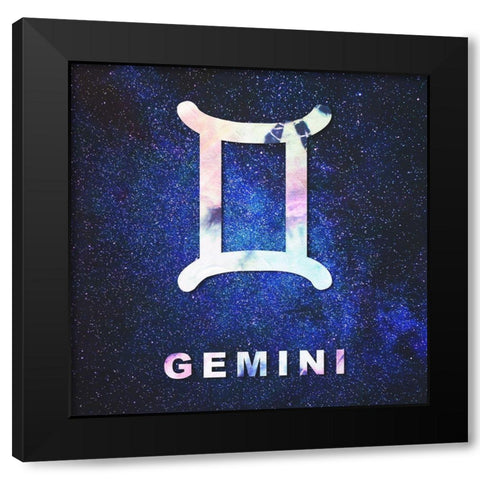 Gemini Space Black Modern Wood Framed Art Print with Double Matting by Villa, Milli