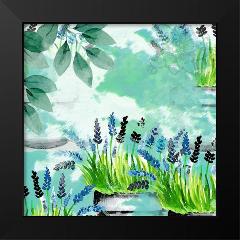 Summer Planters Black Modern Wood Framed Art Print by Fraser, Orane