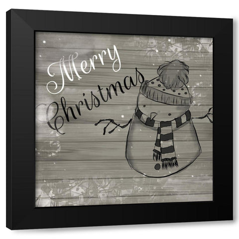 ChristmAs Black And White Black Modern Wood Framed Art Print with Double Matting by Fraser, Orane