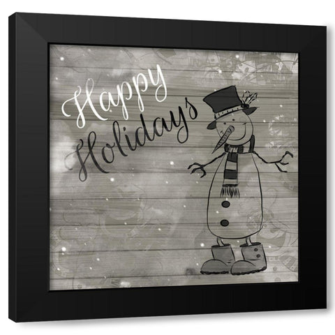 ChristmAs Black And White Black Modern Wood Framed Art Print with Double Matting by Fraser, Orane