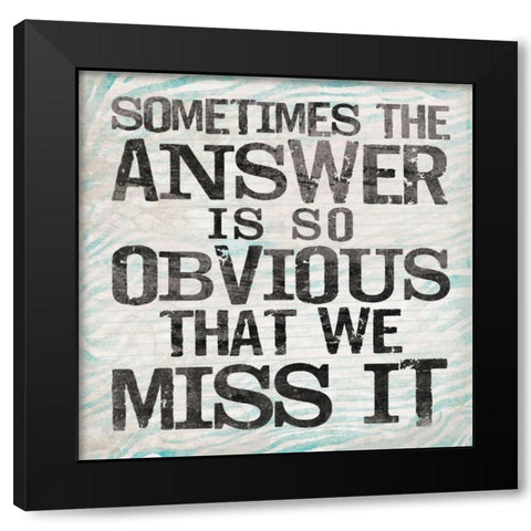 Answer1 Black Modern Wood Framed Art Print with Double Matting by OnRei