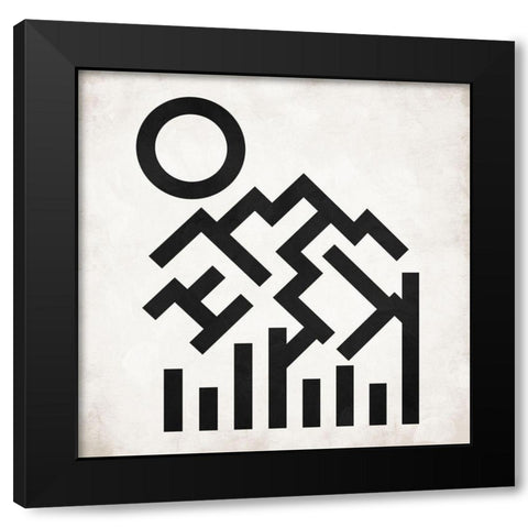 Mountain Sky Black Modern Wood Framed Art Print with Double Matting by OnRei