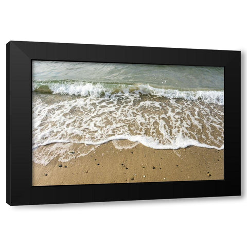 Ocean Waves Black Modern Wood Framed Art Print with Double Matting by Orlando