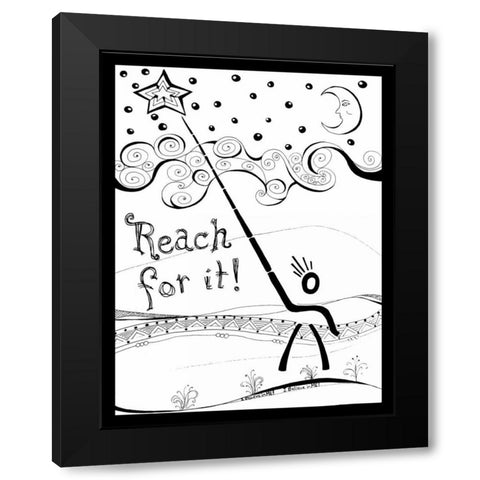 Reach For It Black Modern Wood Framed Art Print with Double Matting by Pearson, Debbie
