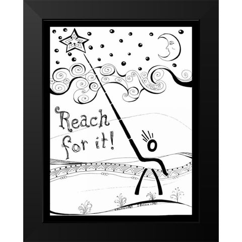 Reach For It Black Modern Wood Framed Art Print by Pearson, Debbie