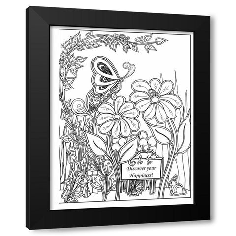 Discover Your Happiness Black Modern Wood Framed Art Print with Double Matting by Pearson, Debbie
