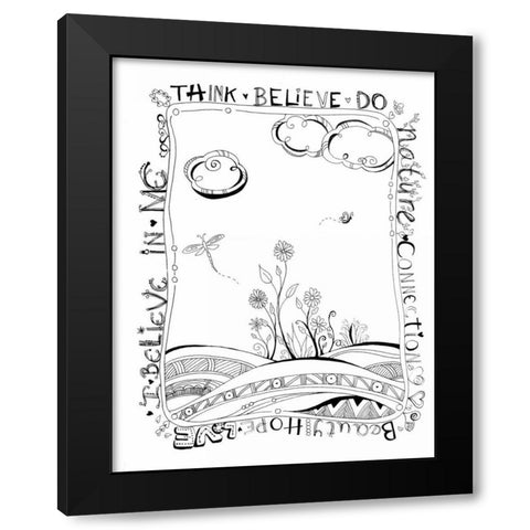 Think Believe Do Black Modern Wood Framed Art Print with Double Matting by Pearson, Debbie