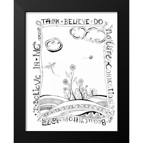 Think Believe Do Black Modern Wood Framed Art Print by Pearson, Debbie