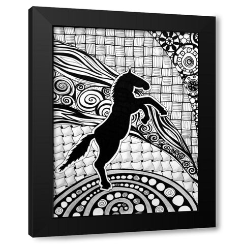 Horse Black Modern Wood Framed Art Print with Double Matting by Pearson, Debbie
