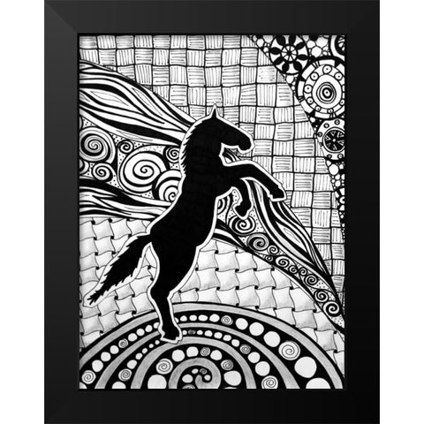 Horse Black Modern Wood Framed Art Print by Pearson, Debbie