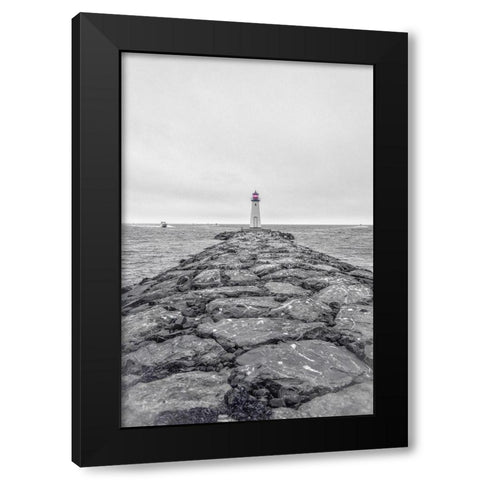 Patchogue Lighthouse Black Modern Wood Framed Art Print by DeLuca, Pat
