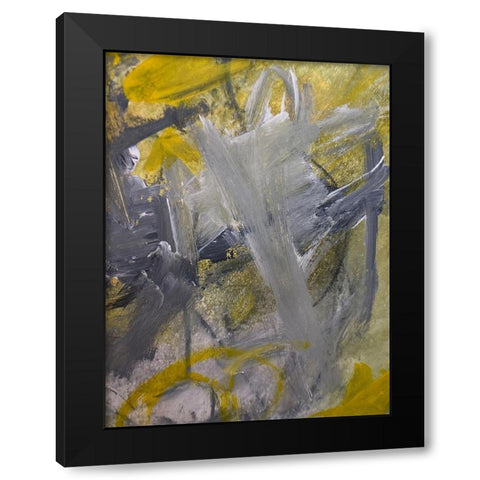 Lit Strokes 1 Black Modern Wood Framed Art Print with Double Matting by Spina, Phyllis