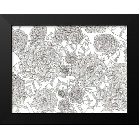 Wild Hydrangeas Less Black Modern Wood Framed Art Print by Varacek, Pam