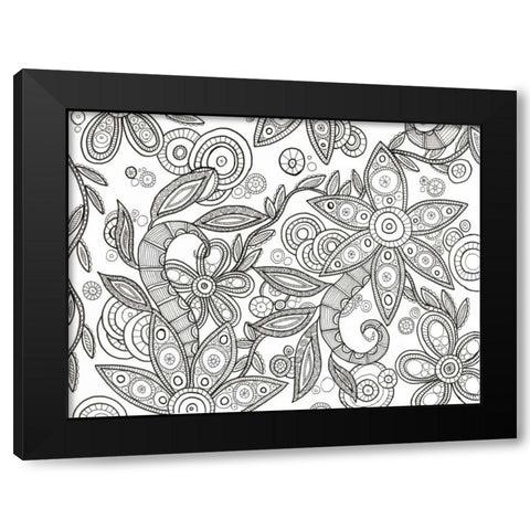 Jungle Flora 1 Less Black Modern Wood Framed Art Print with Double Matting by Varacek, Pam